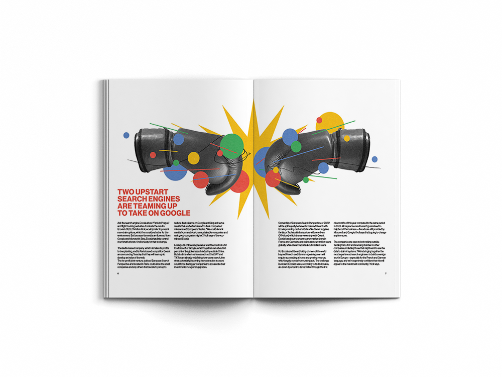 Magazine mockup up of editorial collage