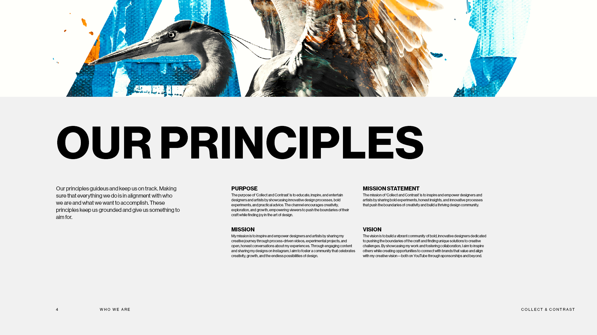 Excerpt from the Collect & Contrast brand guide
