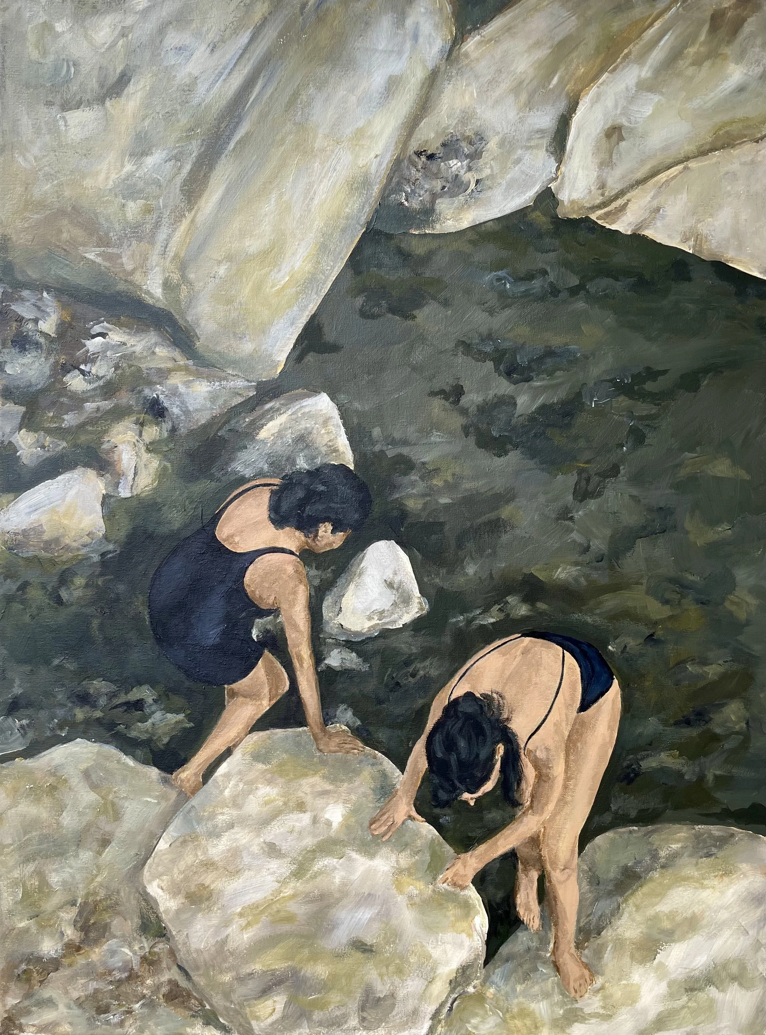 Am Wasser #1, Acryl auf Leinwand, © Silvia Wahrstätter