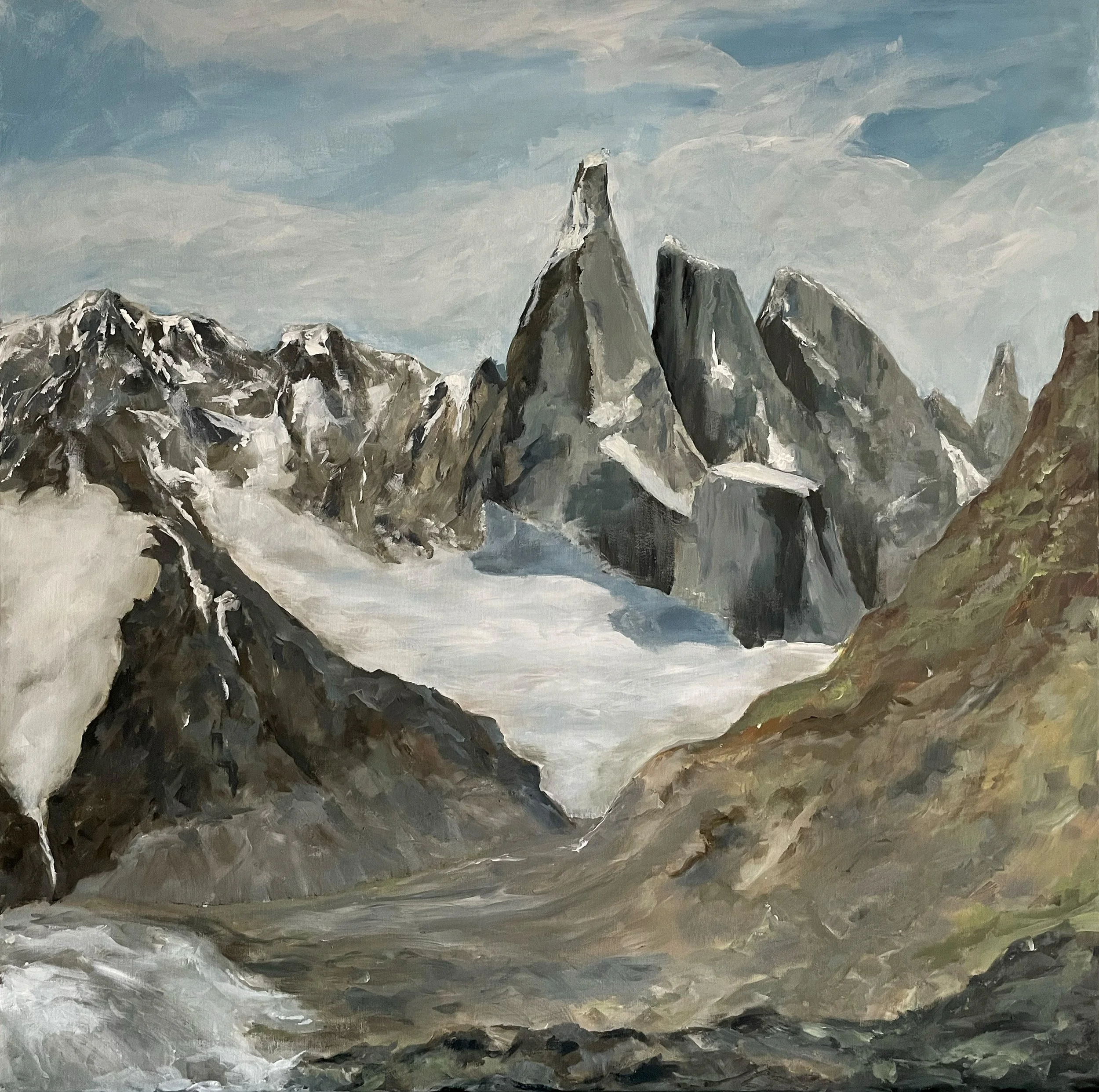 Cerro Torre, Acryl auf Leinwand © Silvia Wahrstätter, 2023