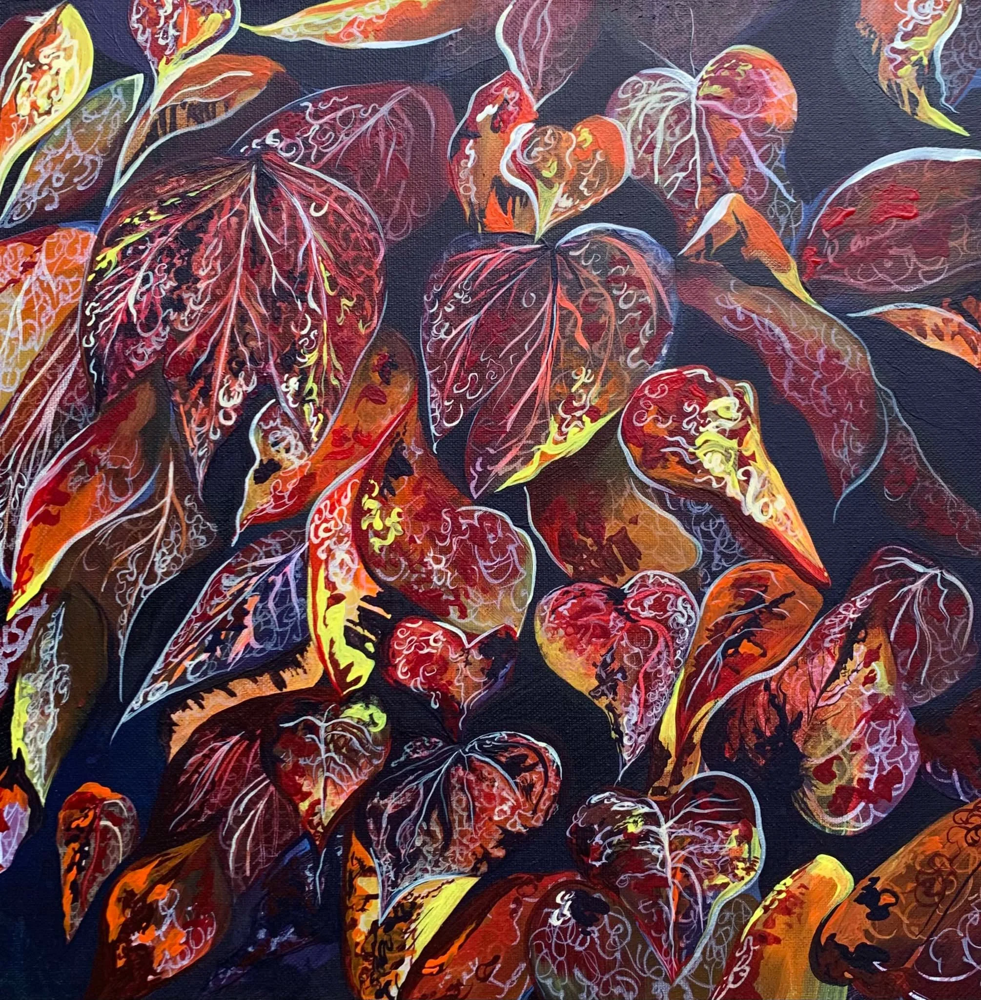 Autumn leaves, 50x50cm, Acrylic on Canvas.jpg