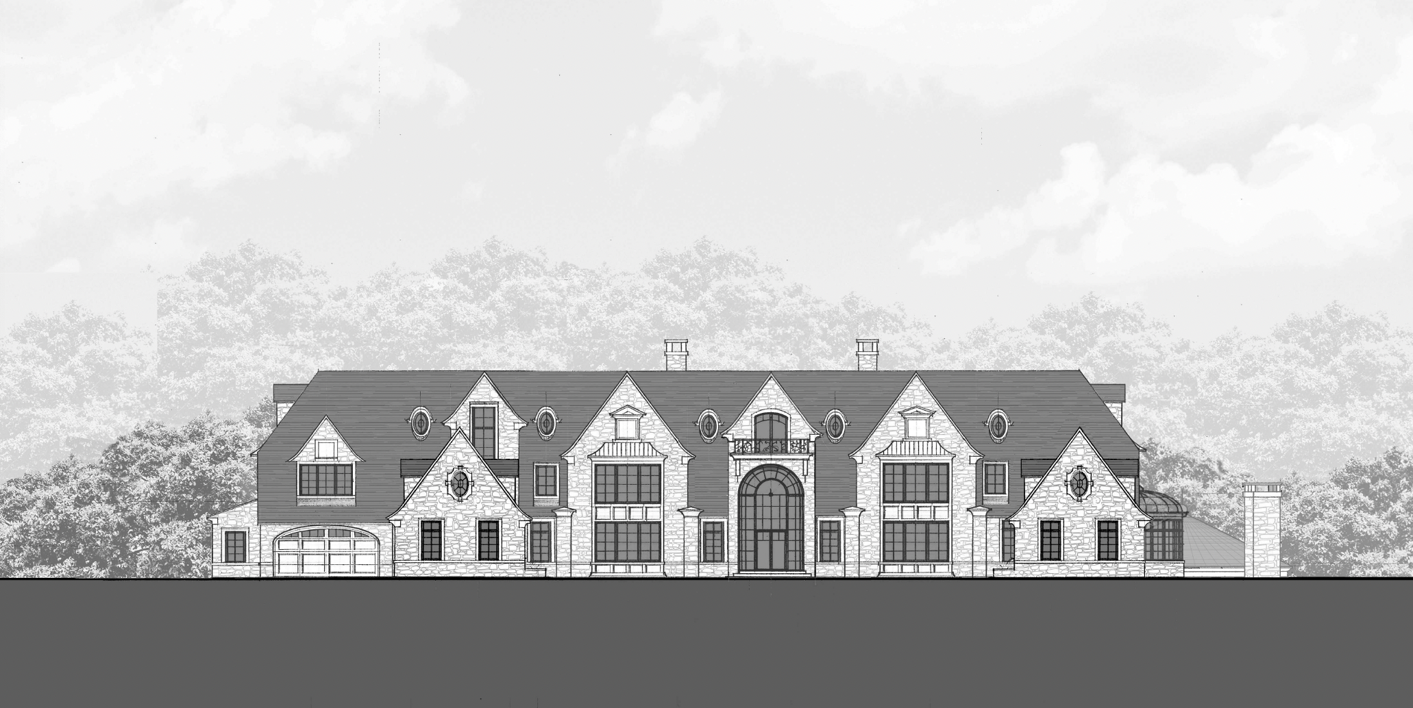 Lake House Rendering Front bw.png