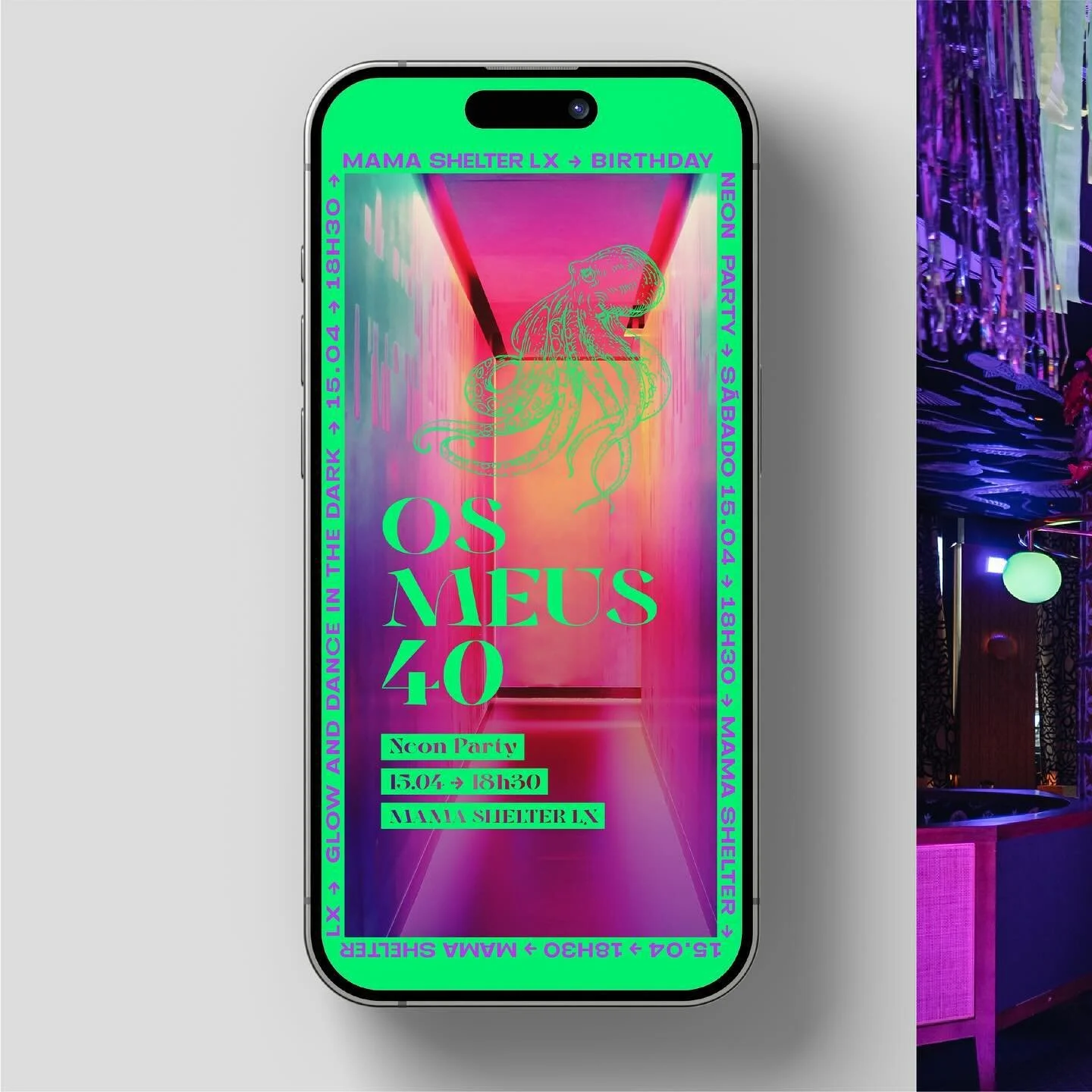 Graphic Design | Convite digital - Festa privada | Mood &lsquo;n&eacute;on party&rsquo; 🪩🕺🏼