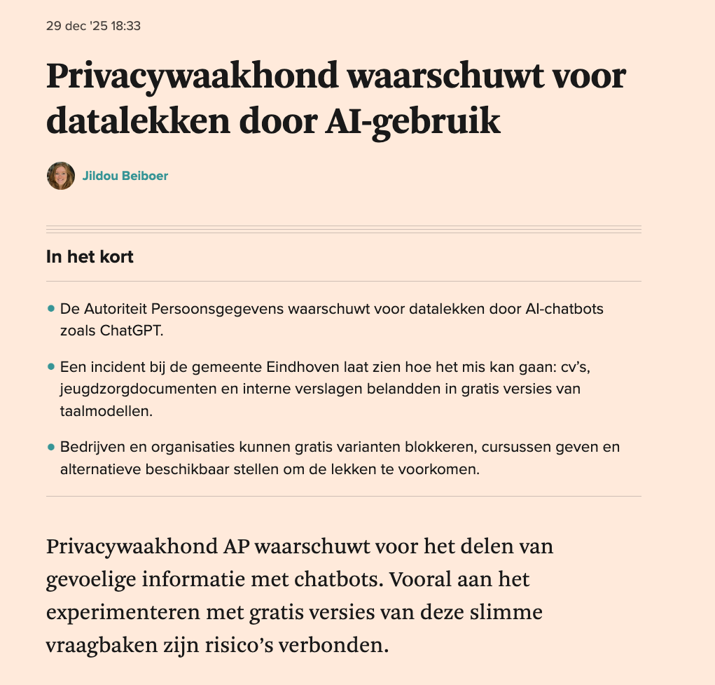Datalekken door AI-gebruik: zo voorkom je shadow AI