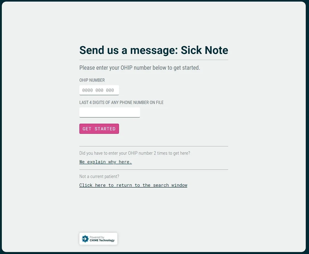 Sick Note — CHIME