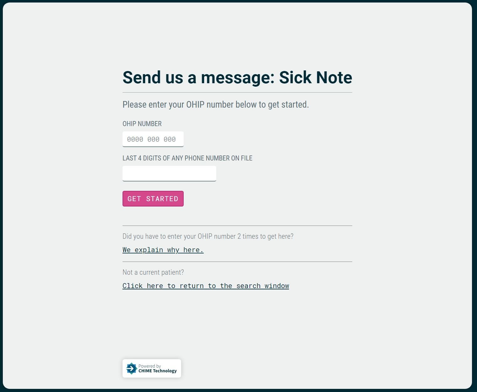 Sick Note — CHIME