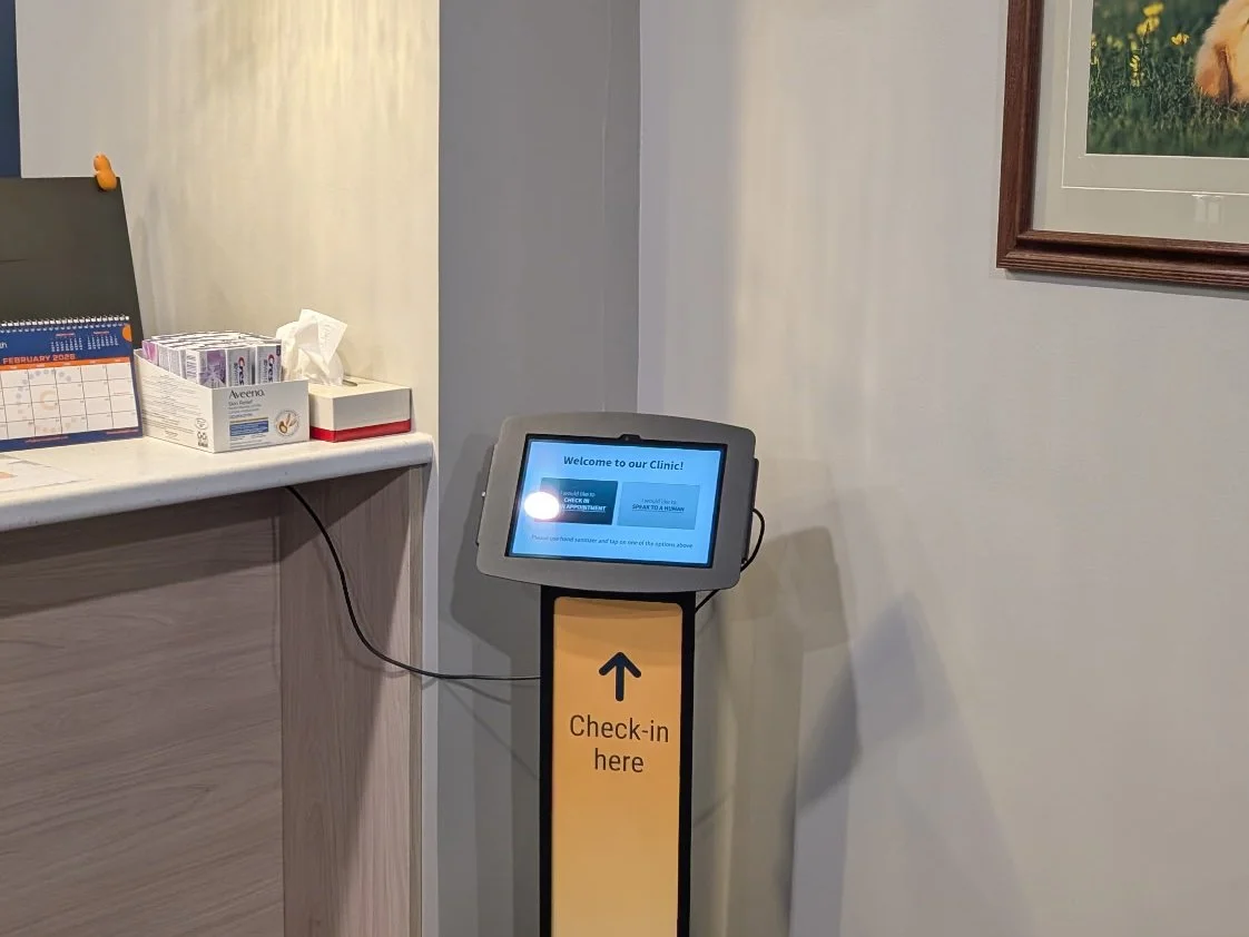 The CHIME Kiosk at West St. Paul Medical Clinic Reception