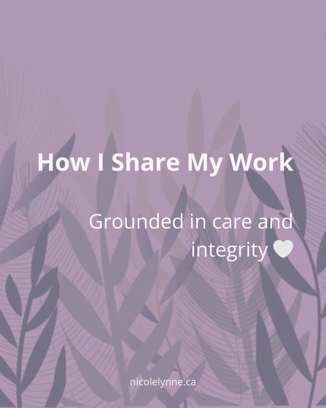 How I Share My Work