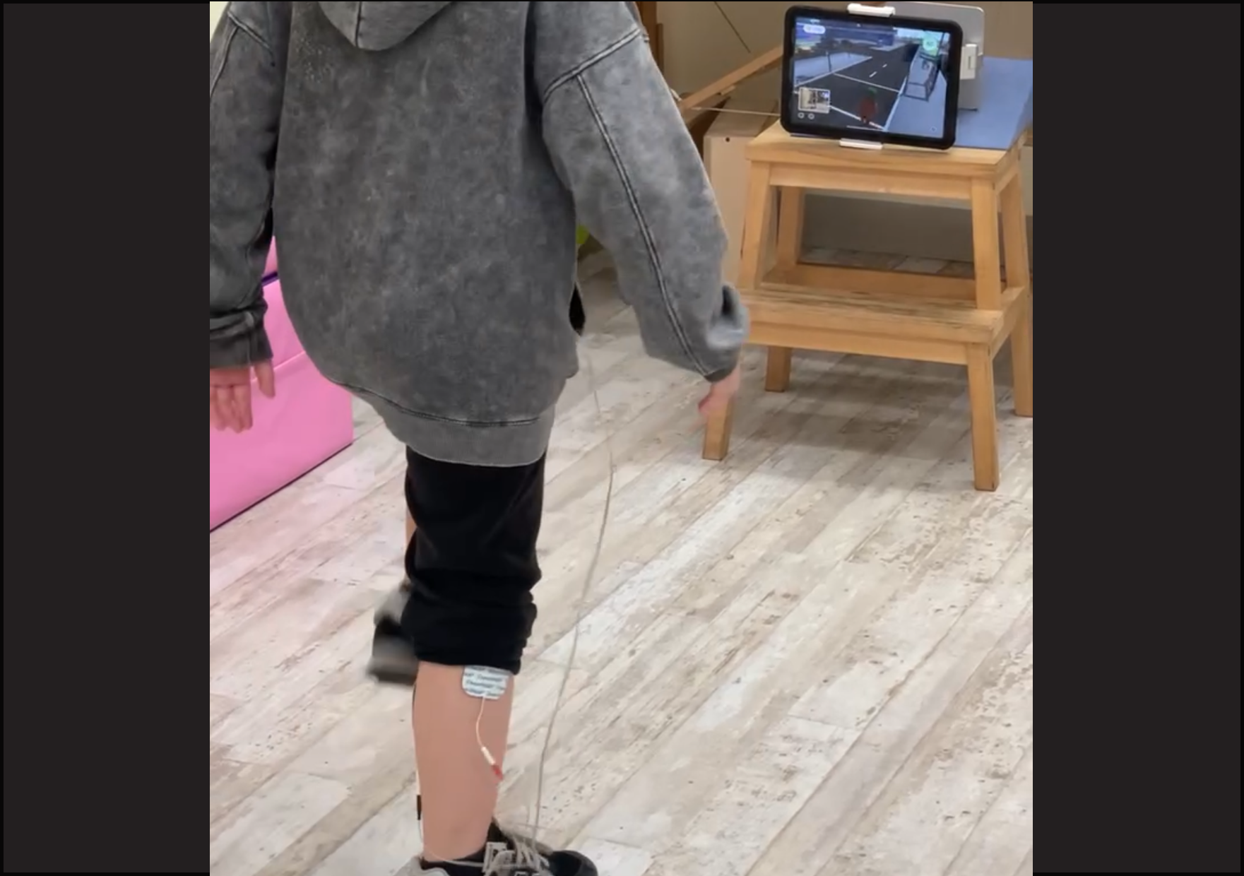 Functional neuromuscular electrical stimulation while exergaming for toe-walking: a retrospective case report