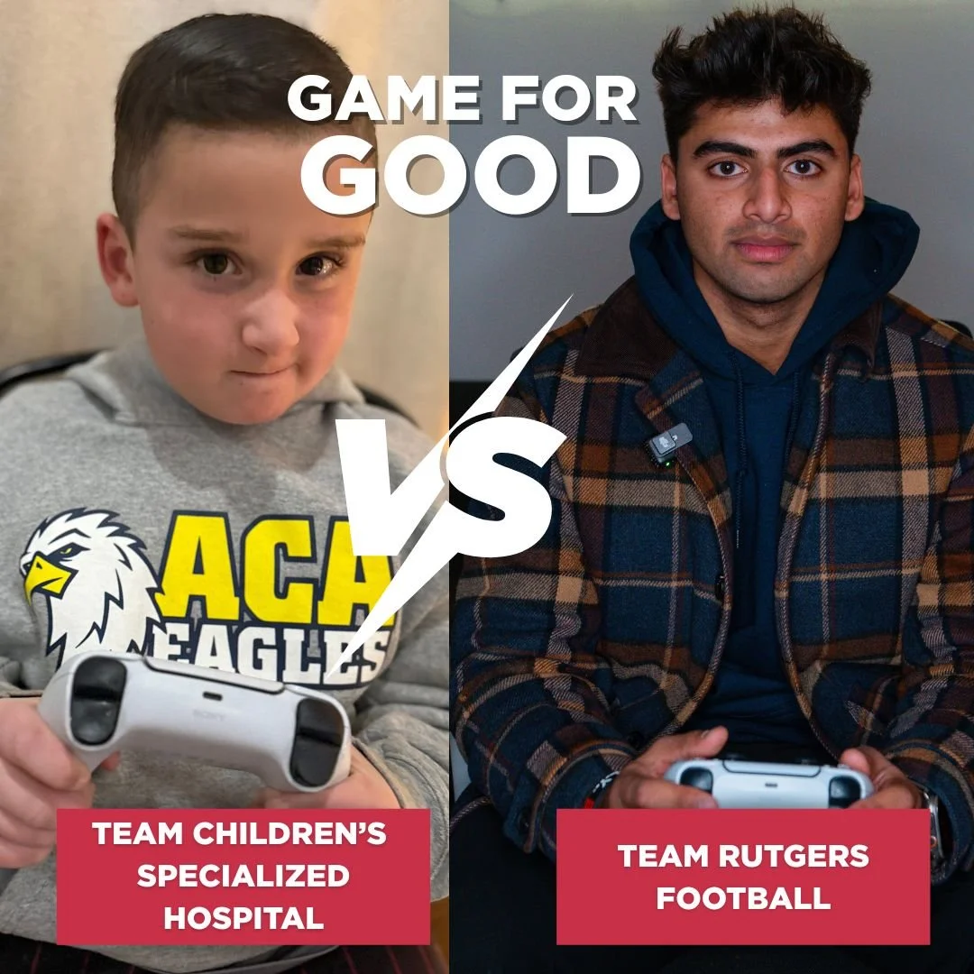 CSH Patient Challenges Rutgers Football Player in Live Video Game Showdown to Support CSH Foundation