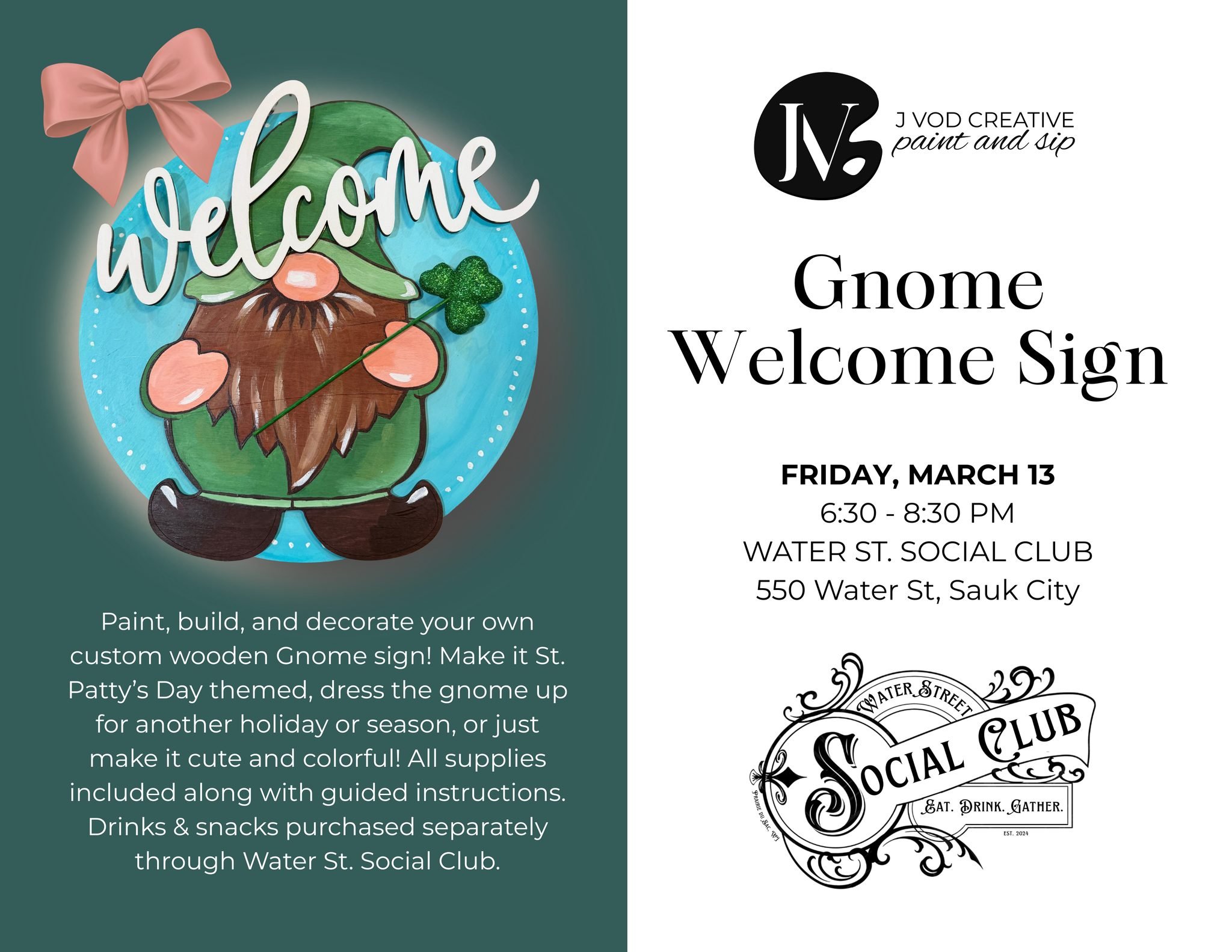 Gnome Welcome Sign Paint Night