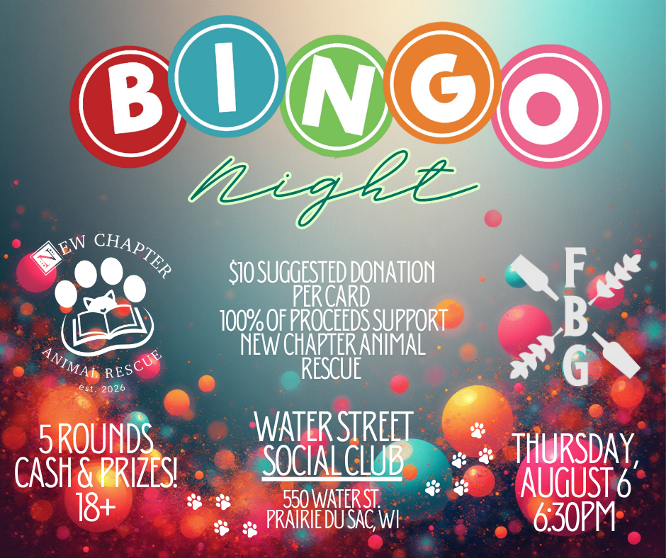 Bingo Night with New Chapter Animal Rescue &amp; Frank Beverage Group