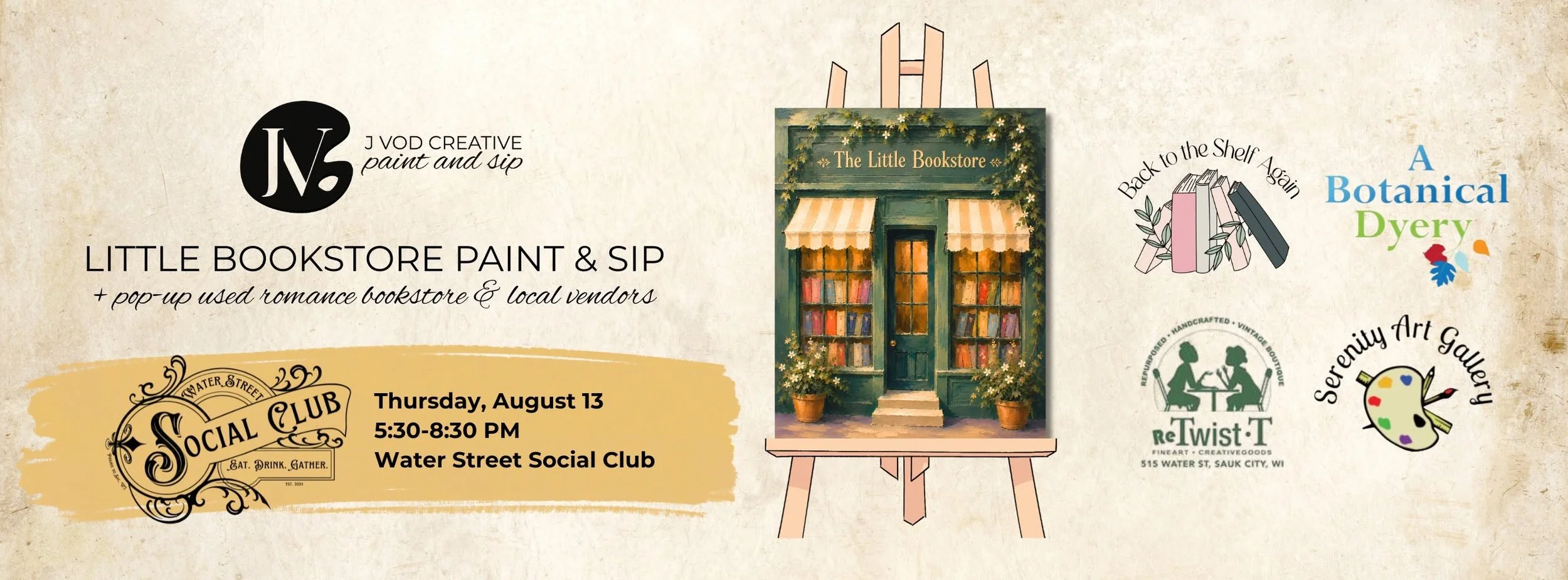 Little Bookstore Paint &amp; Sip + Book Themed Vendors