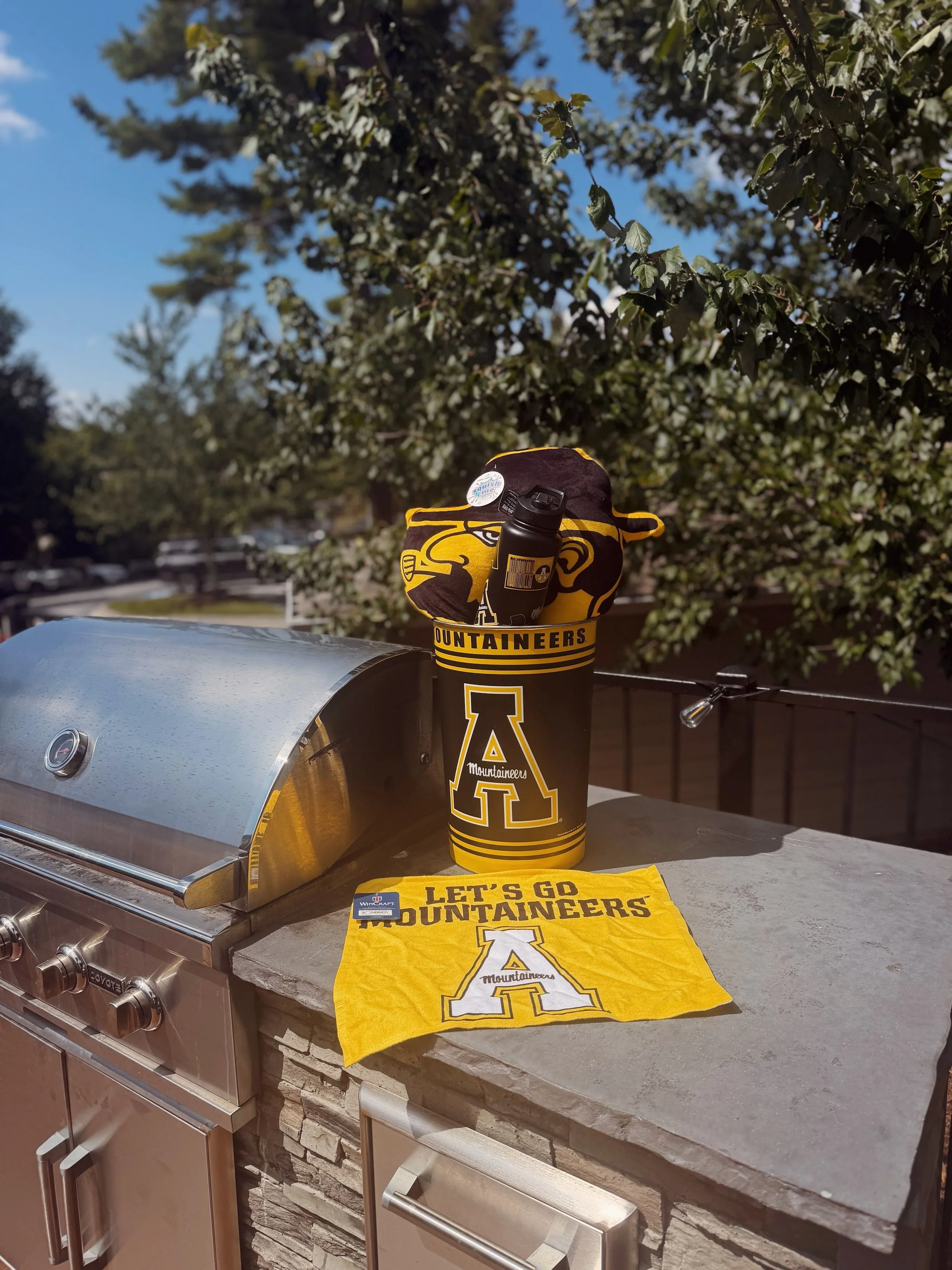 TAILGATE PARTY IS TOMORROW! 🏈

📅 Friday, September 11
⏰ 3-5 PM
📍 Tanning Deck

We&rsquo;ll have food, games, and an App State merch giveaway featuring everything in this photo! 🎁

Come hang out, show off your App State spirit, and get hyped for S