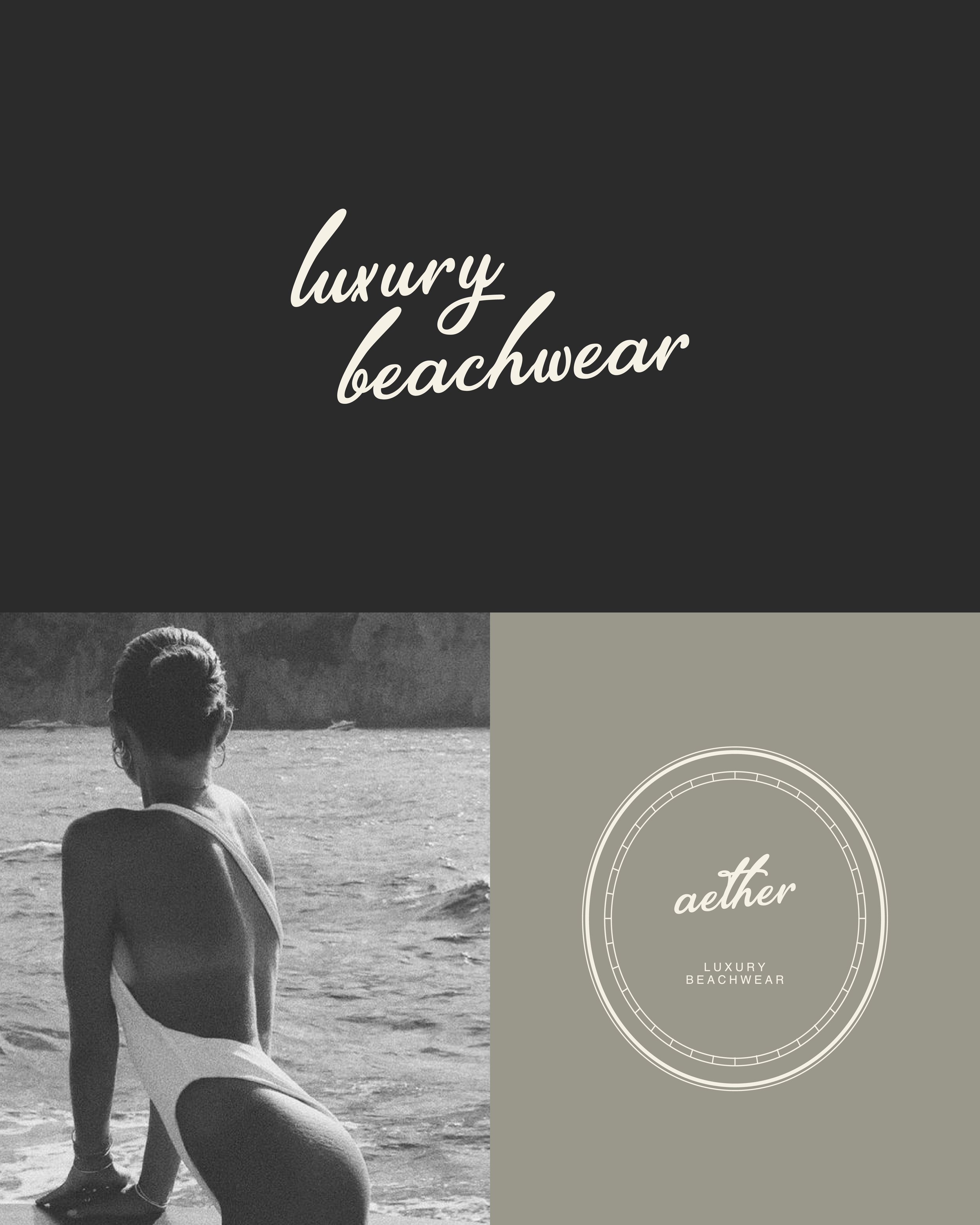 Neutral and soft beach-toned color palette included in the Aether semi-custom branding kit