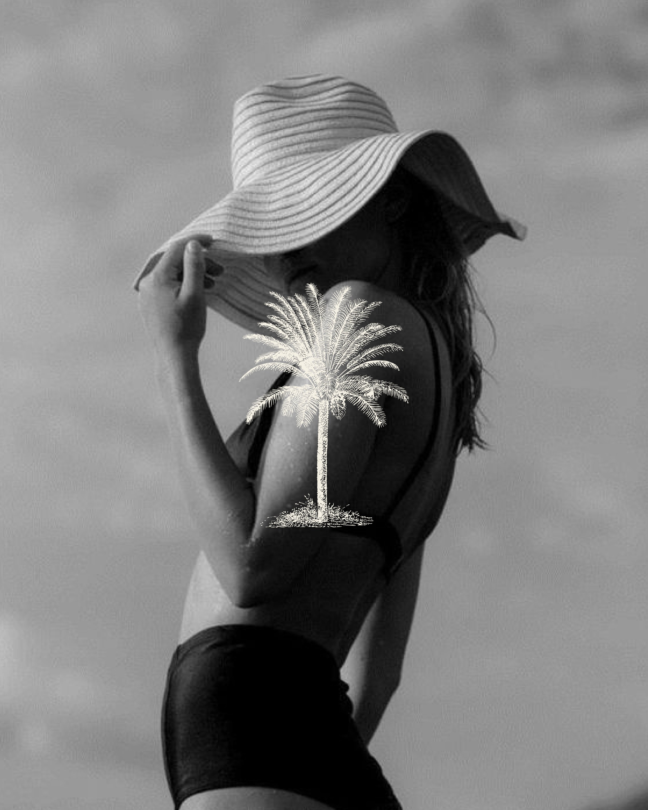 Brandmark from the Aether branding kit featuring beachwear visuals and soft, luxe imagery