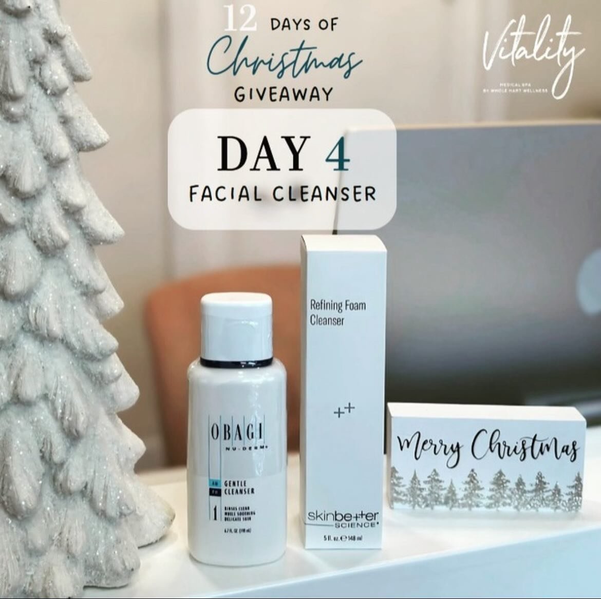 and this one for tomorrow: 
🎄Day 4 of Our Christmas Giveaways! 🎄

🌟 Glow into the holidays with radiant skin! 🎄✨ Today, we&rsquo;re gifting you with a luxurious facial cleanse that will leave your skin feeling fresh and radiant. ✨You will be able