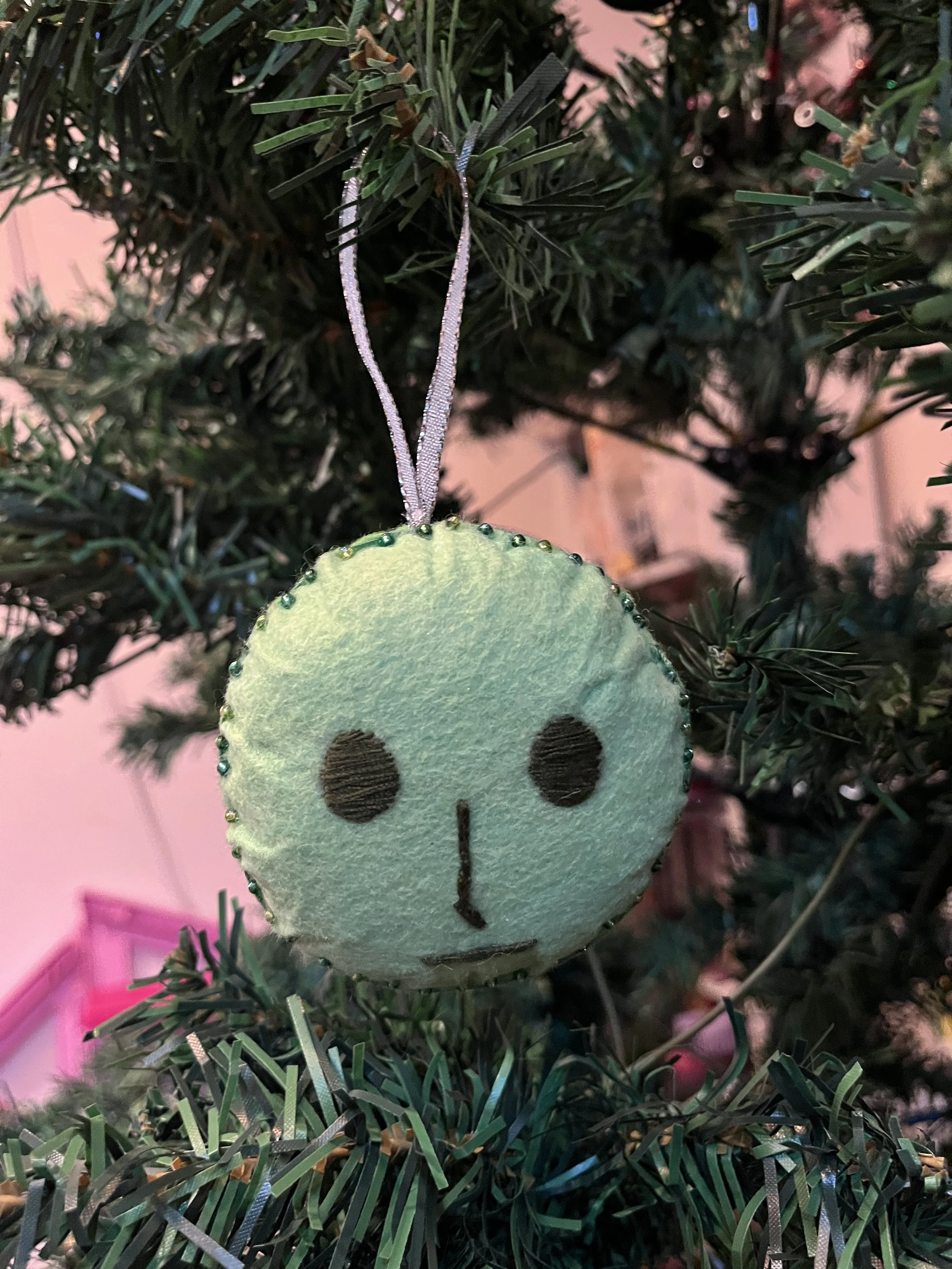 Smiski Ornament - Felt and Beads