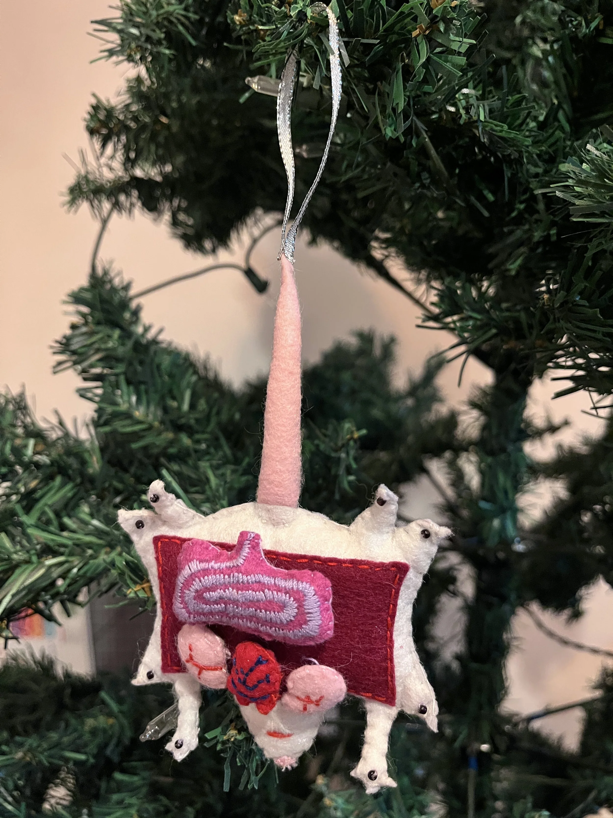 Rat Autopsy Ornament - Felt and Beads