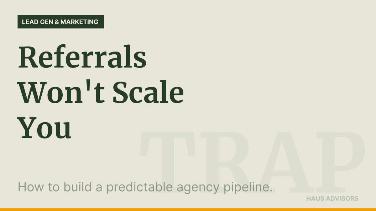 The Referral Trap: When Survival Tactics Become Scaling Anchors