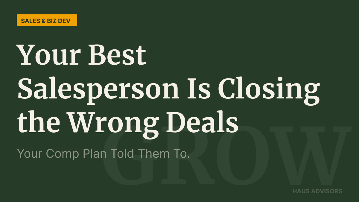 Your Commission Structure Is Rewarding the Wrong Behavior