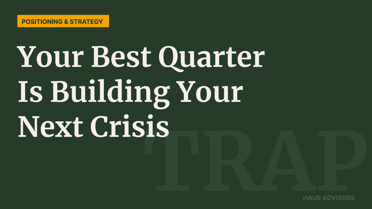 The Most Dangerous Moment for Your Agency Is When You're Fully Booked