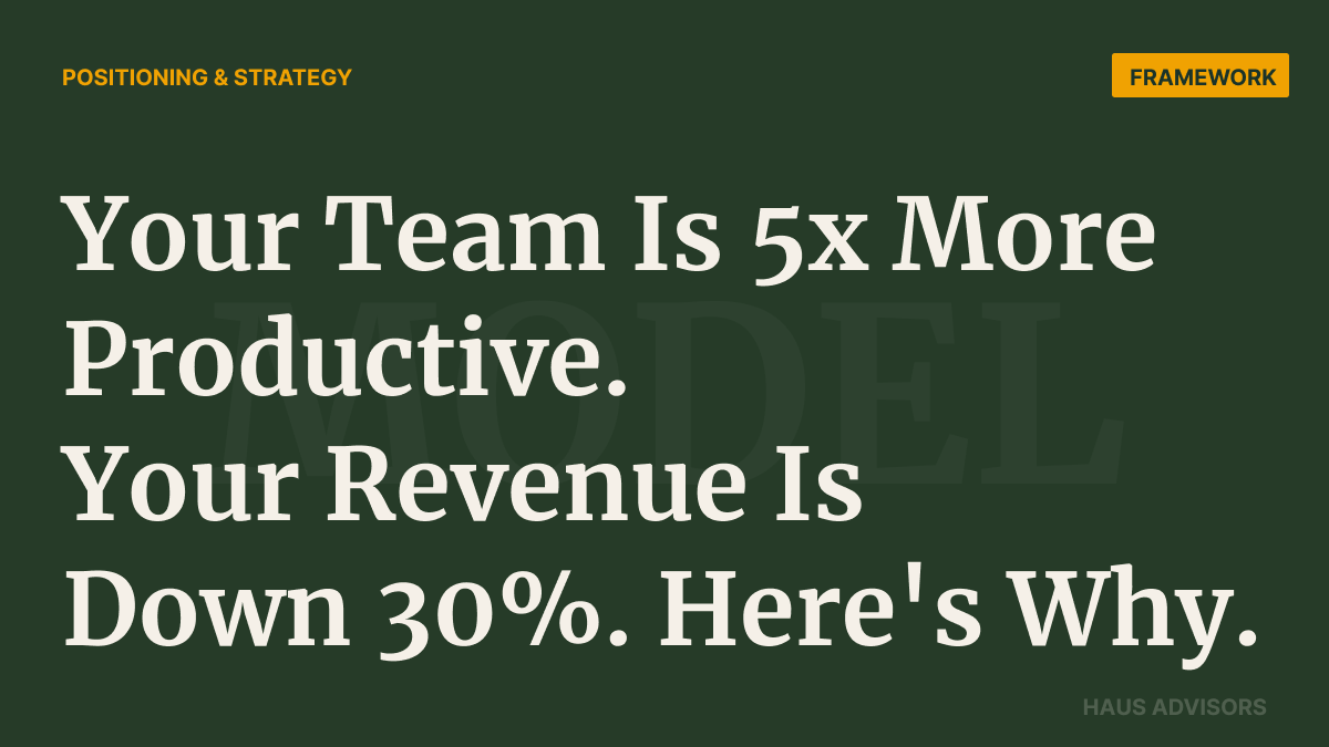 Every AI Tool Your Team Adopts Makes Your Agency Less Profitable. Unless You Change What You're Selling.
