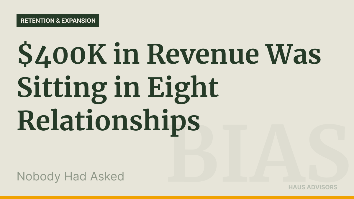 The Revenue You Already Have Is Growing 3x Faster Than the Revenue You're Chasing