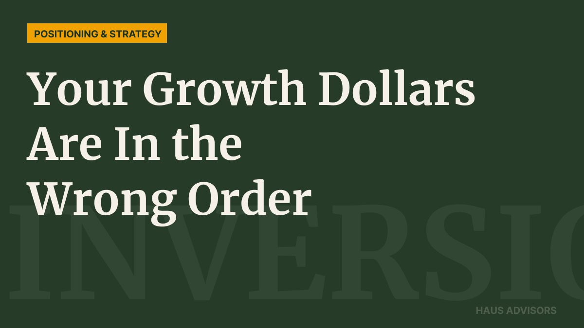Your Growth Budget Isn't Too Small. It's Pointed in the Wrong Direction.