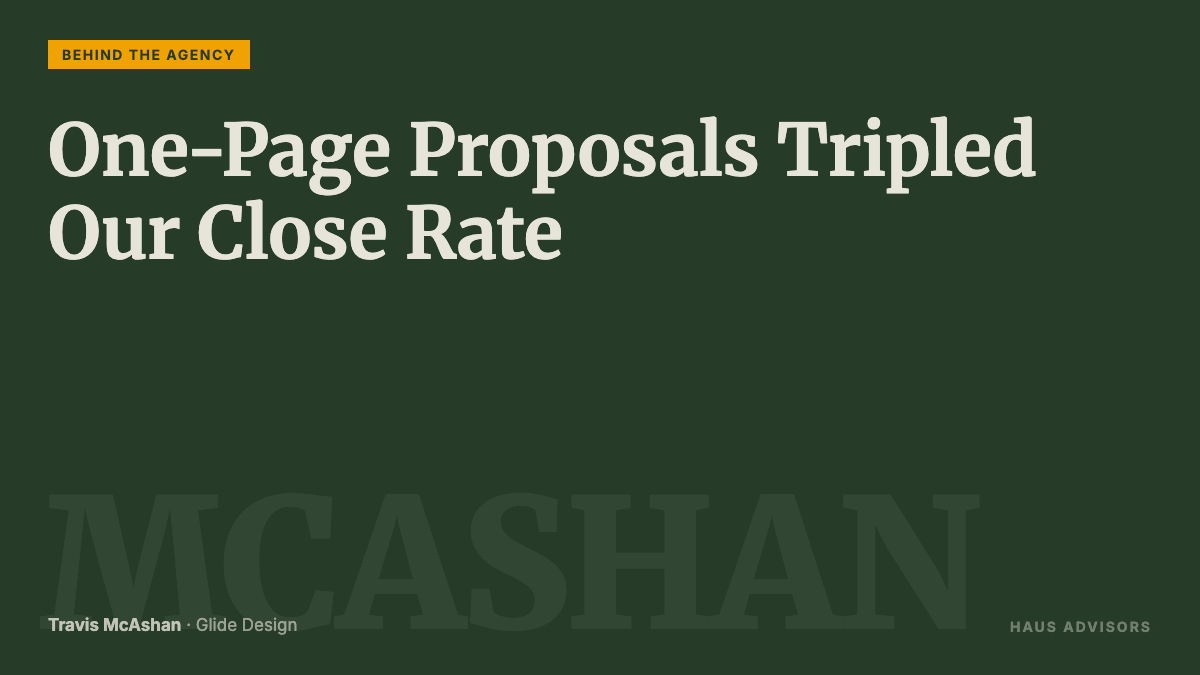 Episode 25: One-Page Proposals, 4-Day Weeks, and a 90% Faster Close Process