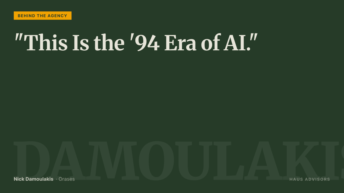 Episode 68: "We're in the '94 and '95 Era of the Internet. Well, for AI.": 26 Years Building Orases with Nick Damoulakis