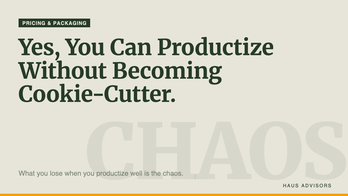 Can You Productize Without Becoming a Cookie-Cutter Shop?