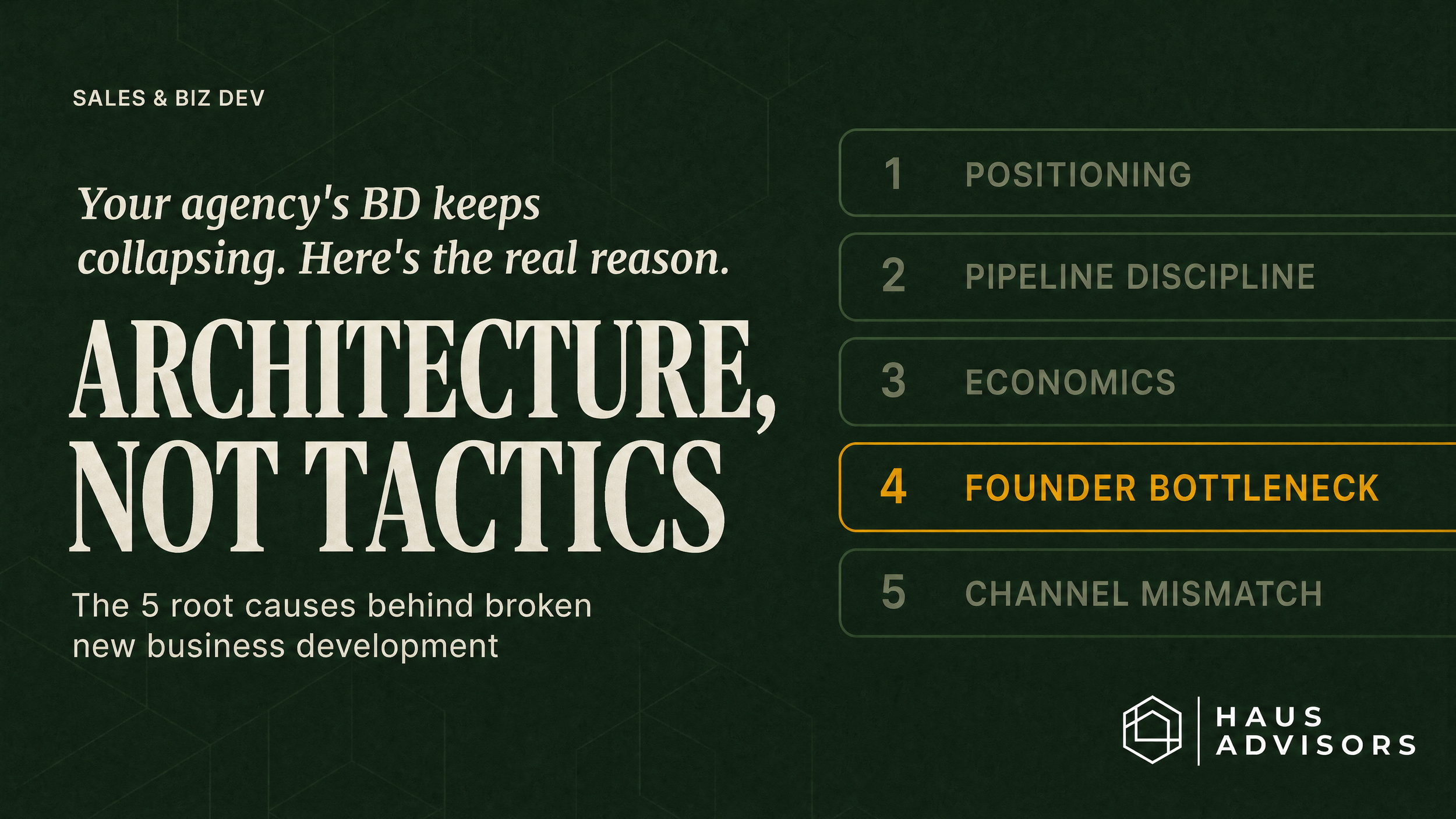 Why Your Ad Agency's New Business Development Isn't Working: The 5 Root Causes for Independent Shops
