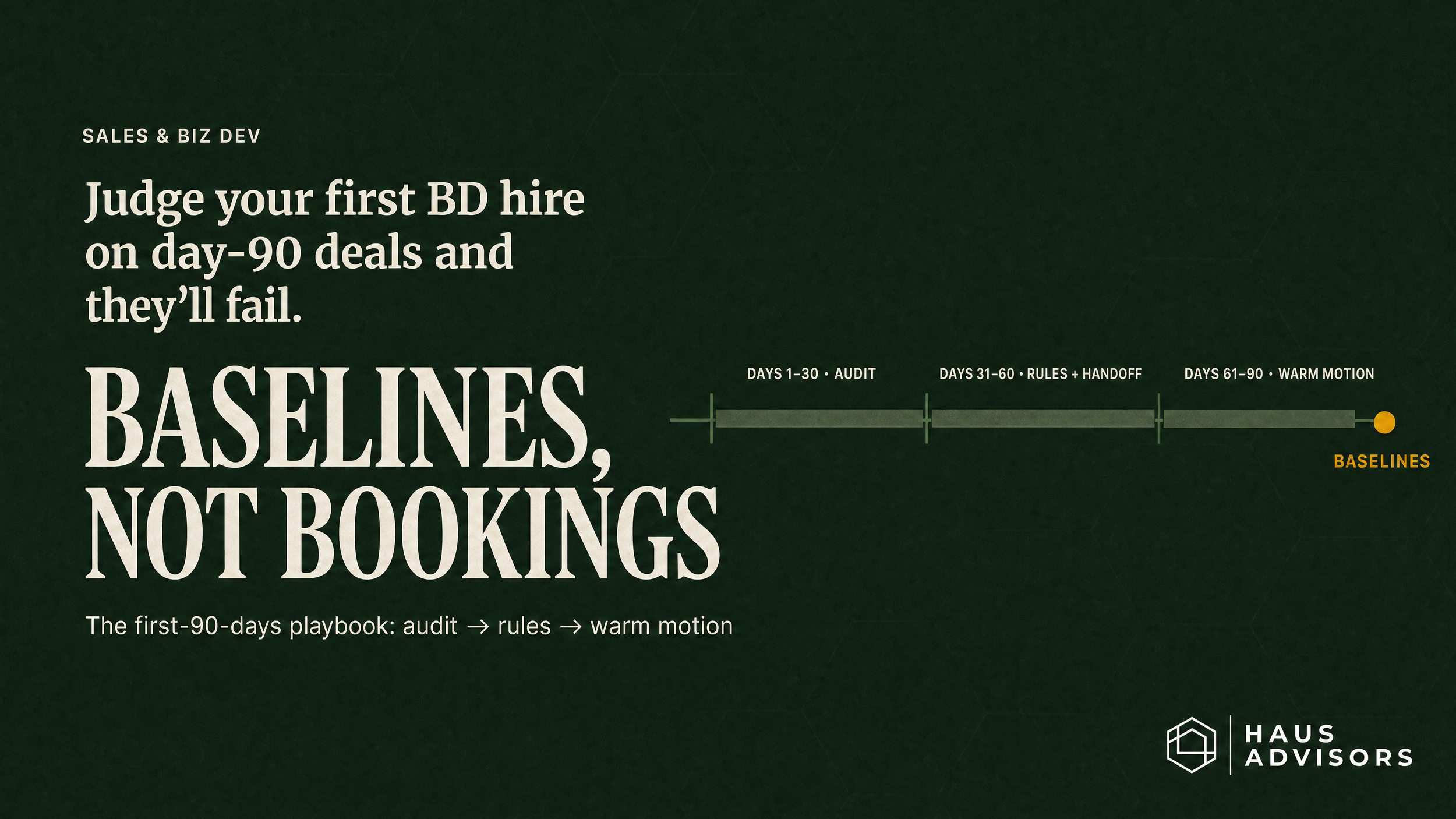 The First 90 Days of Your Agency's First Business Development Hire (A Founder's Playbook)