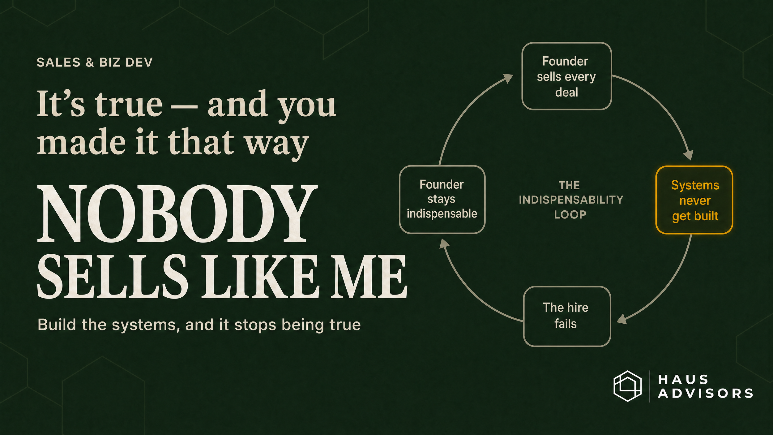 "Nobody Can Sell Like Me" Is True. You Made It That Way.