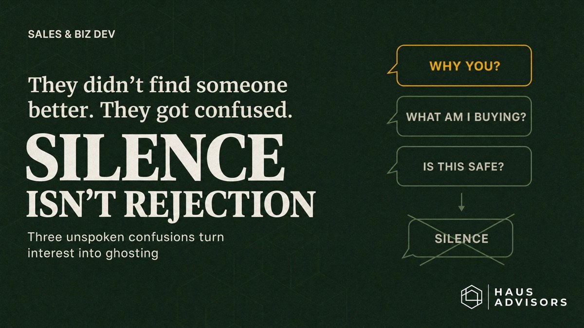 Your Prospects Aren't Ghosting You Because They Found Someone Better. They're Ghosting Because They're Confused.