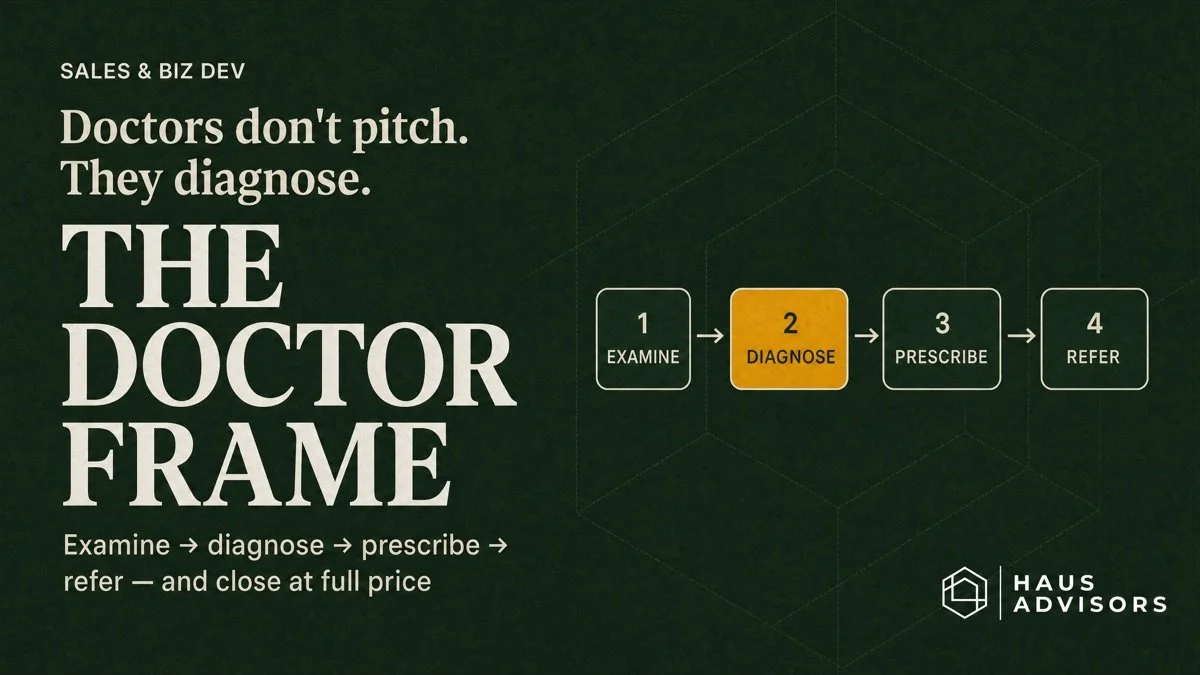 Stop Pitching. Start Diagnosing. How the 'Doctor Frame' Changes Agency Sales.