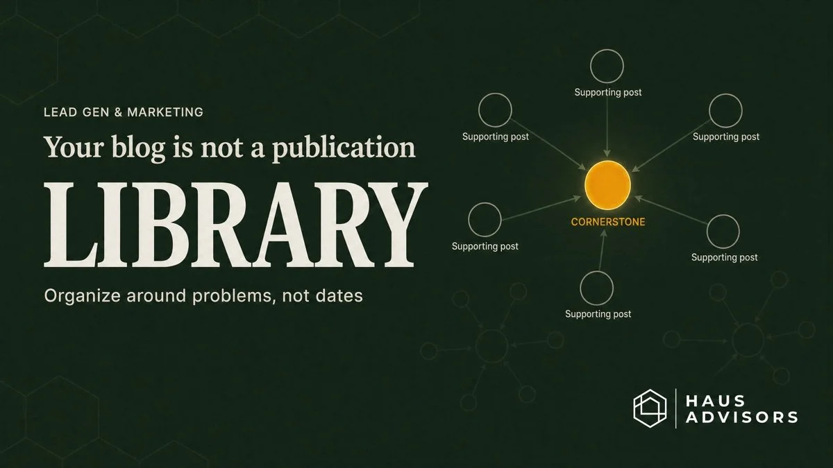 Your Blog Is Not a Publication: Why Agency Content Should Be a Library, Not a Feed