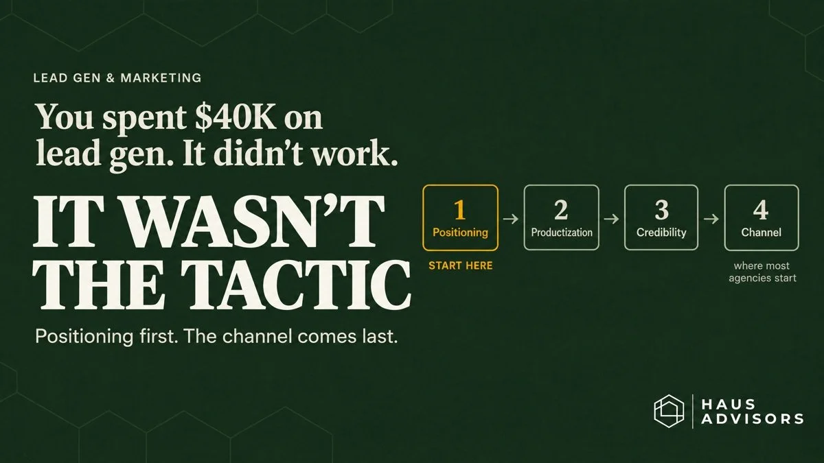 You've Tried Lead Gen. It Didn't Work. The Problem Wasn't the Tactic.