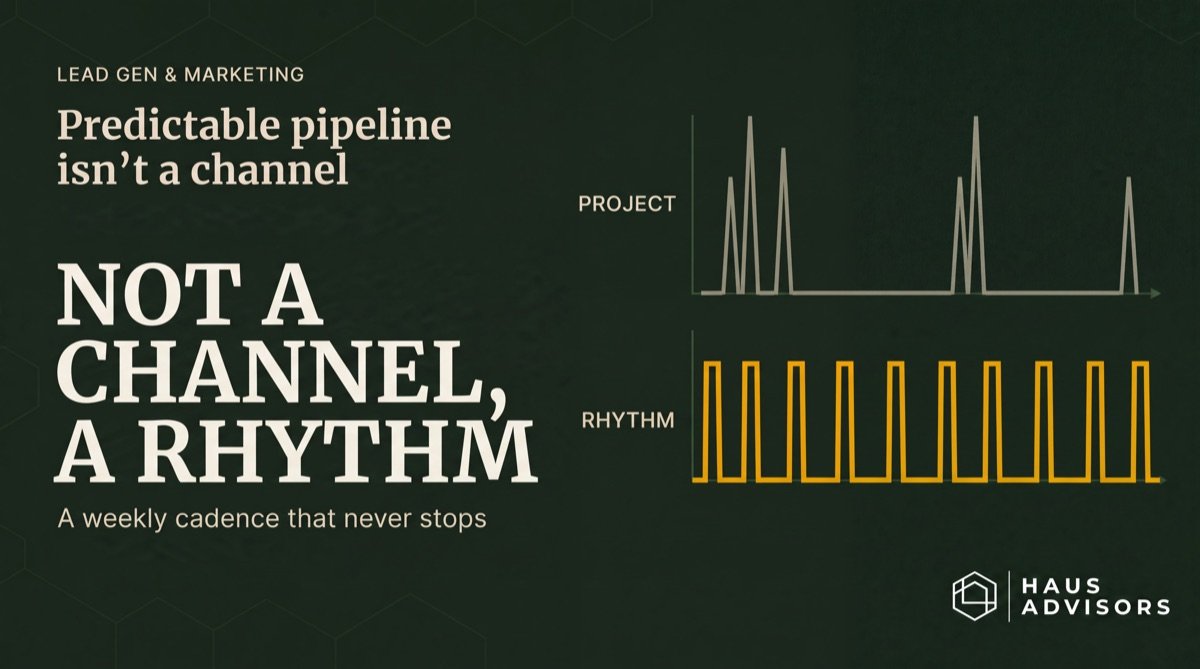 Predictable Pipeline Isn't a Channel. It's an Operating Rhythm.