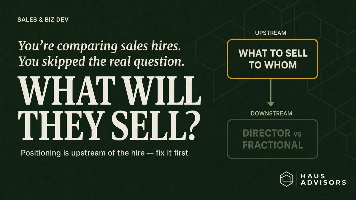 You're Comparing Sales Hires. The Decision That Actually Matters Is Upstream.
