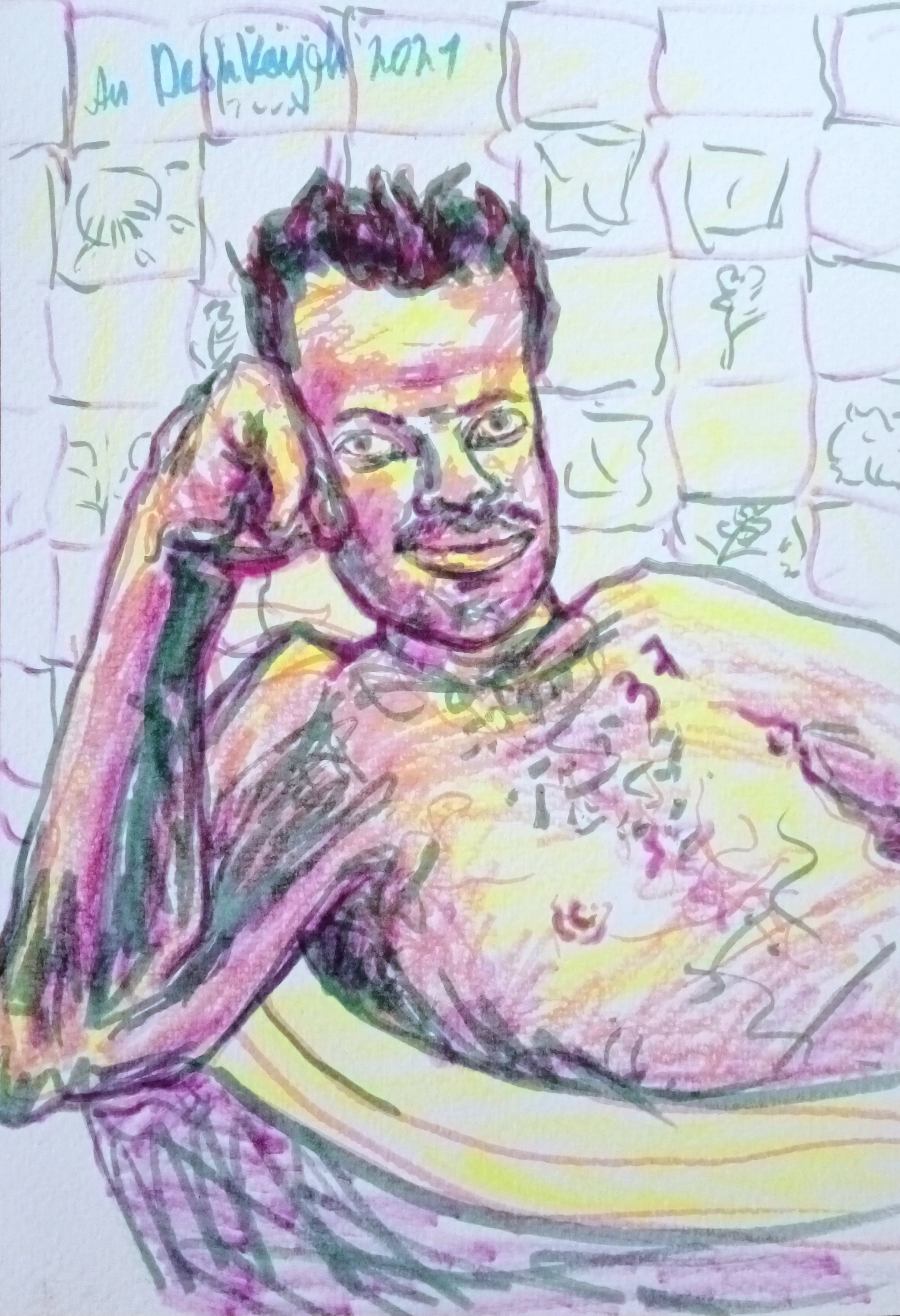 30/21 cm markers on paper.