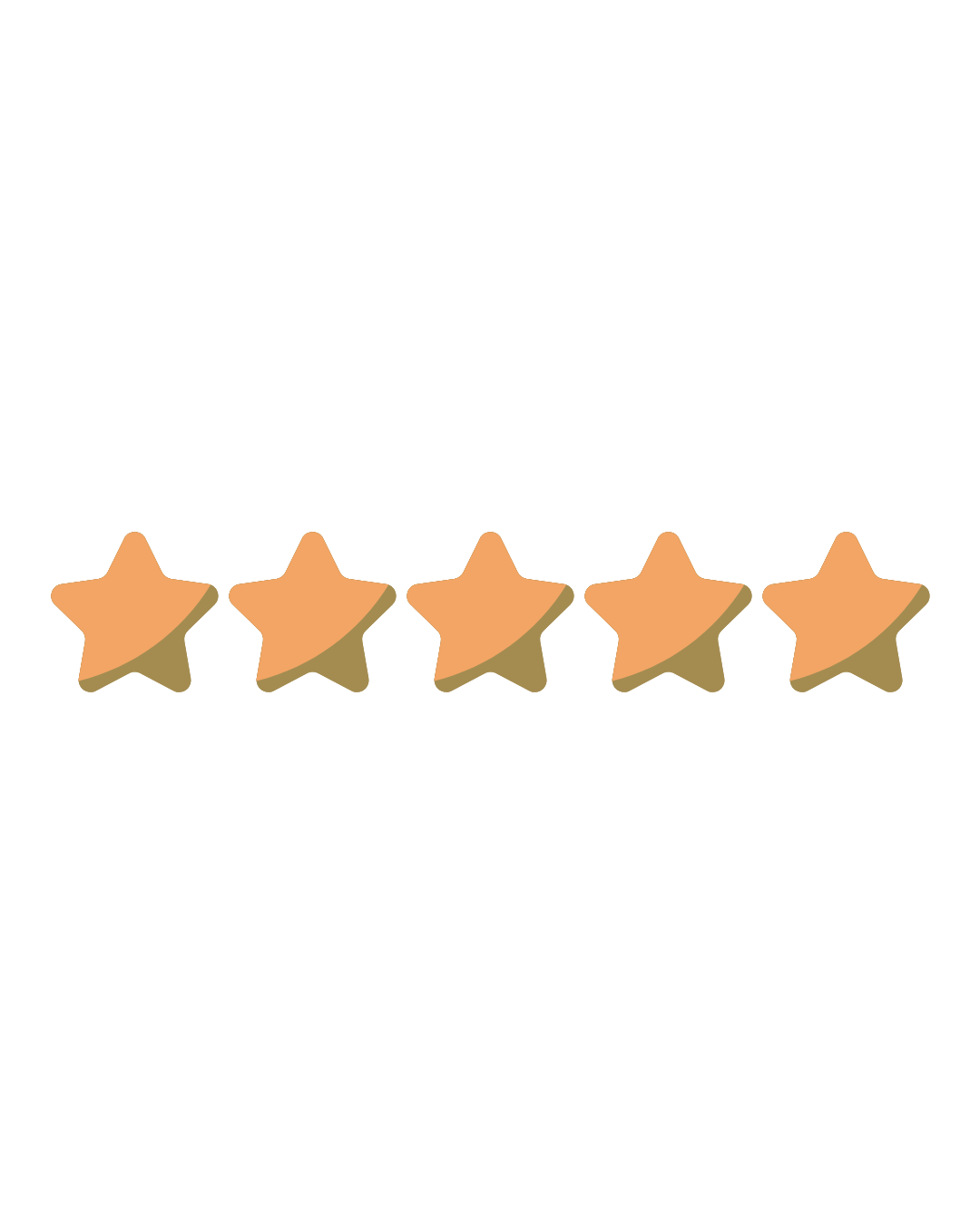 Five brown-star rating icons below the text 'Excellent service' on a black background.
