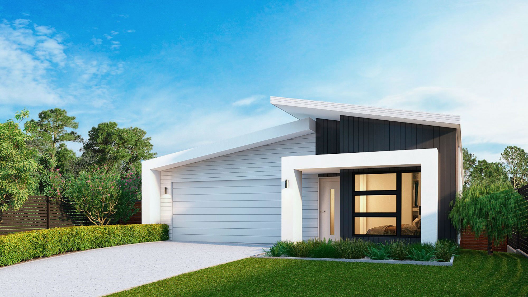 Contemporary Facade in Noontide Colour Scheme