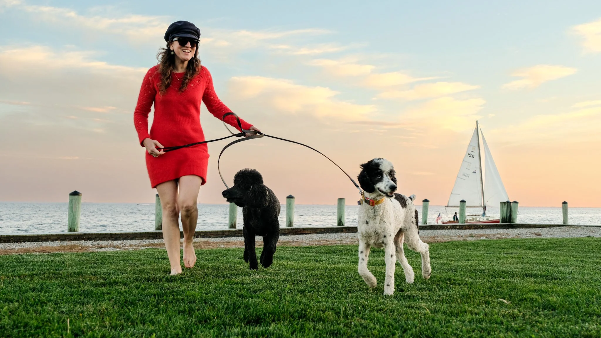 Gab and pups running sailboat-1.JPG