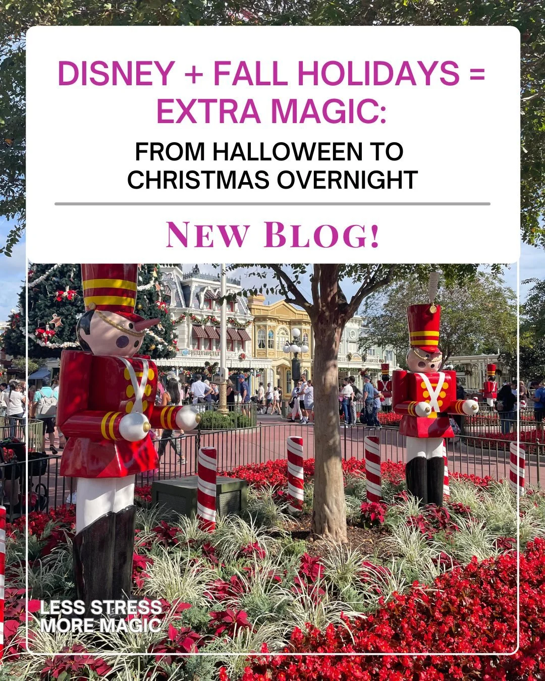 🎃➡️🎄 From pumpkins to poinsettias&hellip; overnight! ✨

Only at Disney World can you trick-or-treat on Main Street one night and sip hot cocoa under Christmas lights the next. 🍂

If your trip lands in early November, you&rsquo;ll catch two holiday