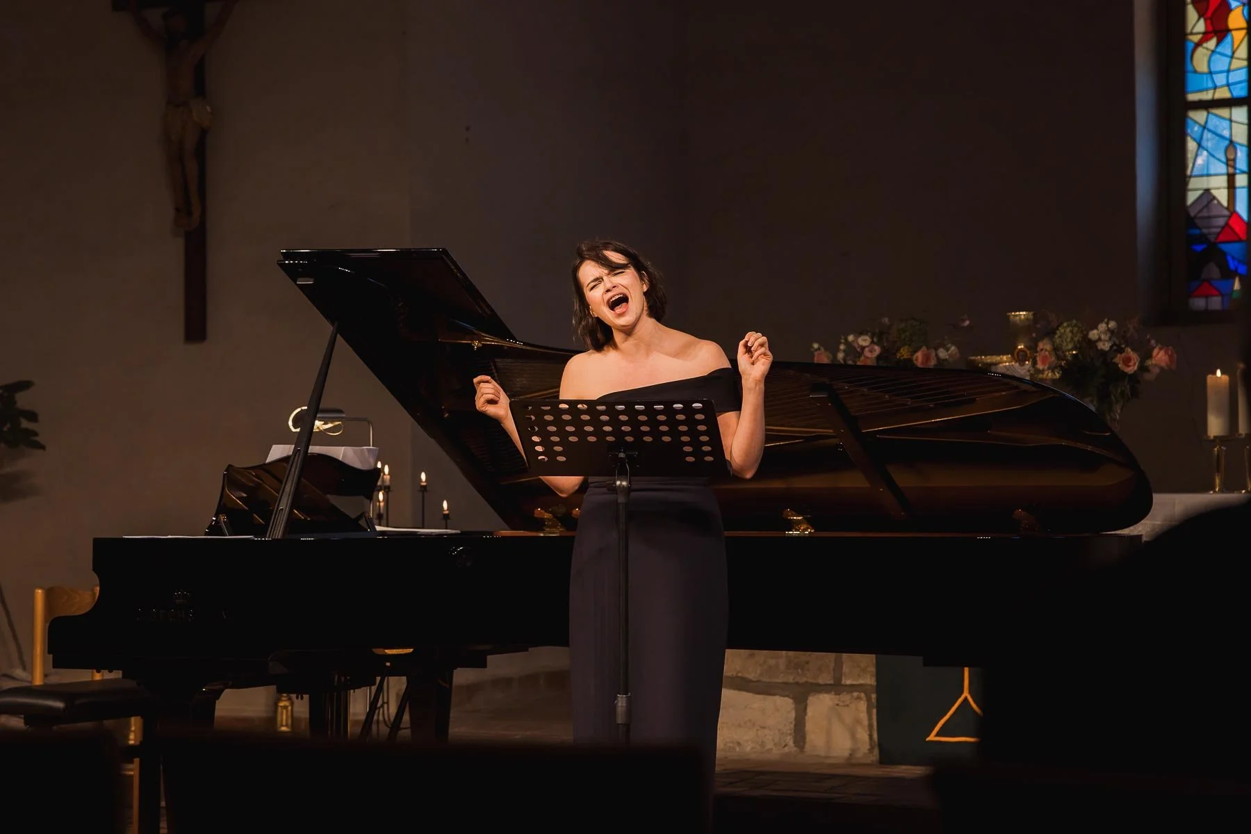 Sopranistin Iryna Rever beim Konzert „Das Temperament Italiens“ in St. Trinitatis
