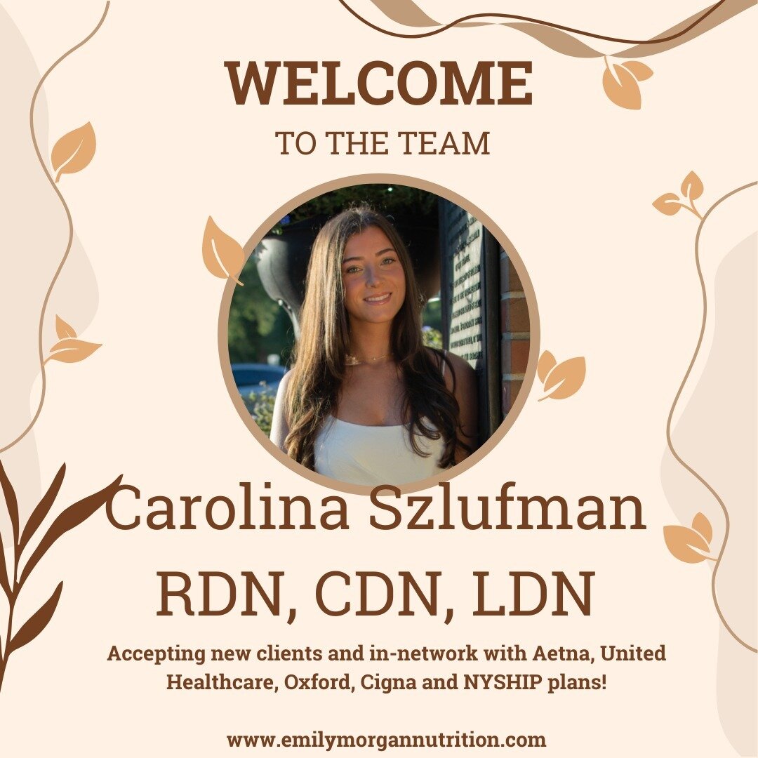 We are thrilled to announce our newest associate dietitian, Carolina Szlufman! Carolina is a Registered Dietitian who was born in Argentina and raised in Miami. Her multicultural background and diverse experiences shape her approach as she fosters he