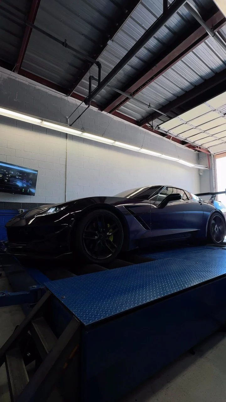 Stingray v Dyno!
•
•
•
We got this 2016 Corvette Stingray on our @mustangdynamometer for a custom ECU tune. We managed to hit 400+whp on this beast, absolutely smashing the stock numbers. Get your car to start acting like a REAL car