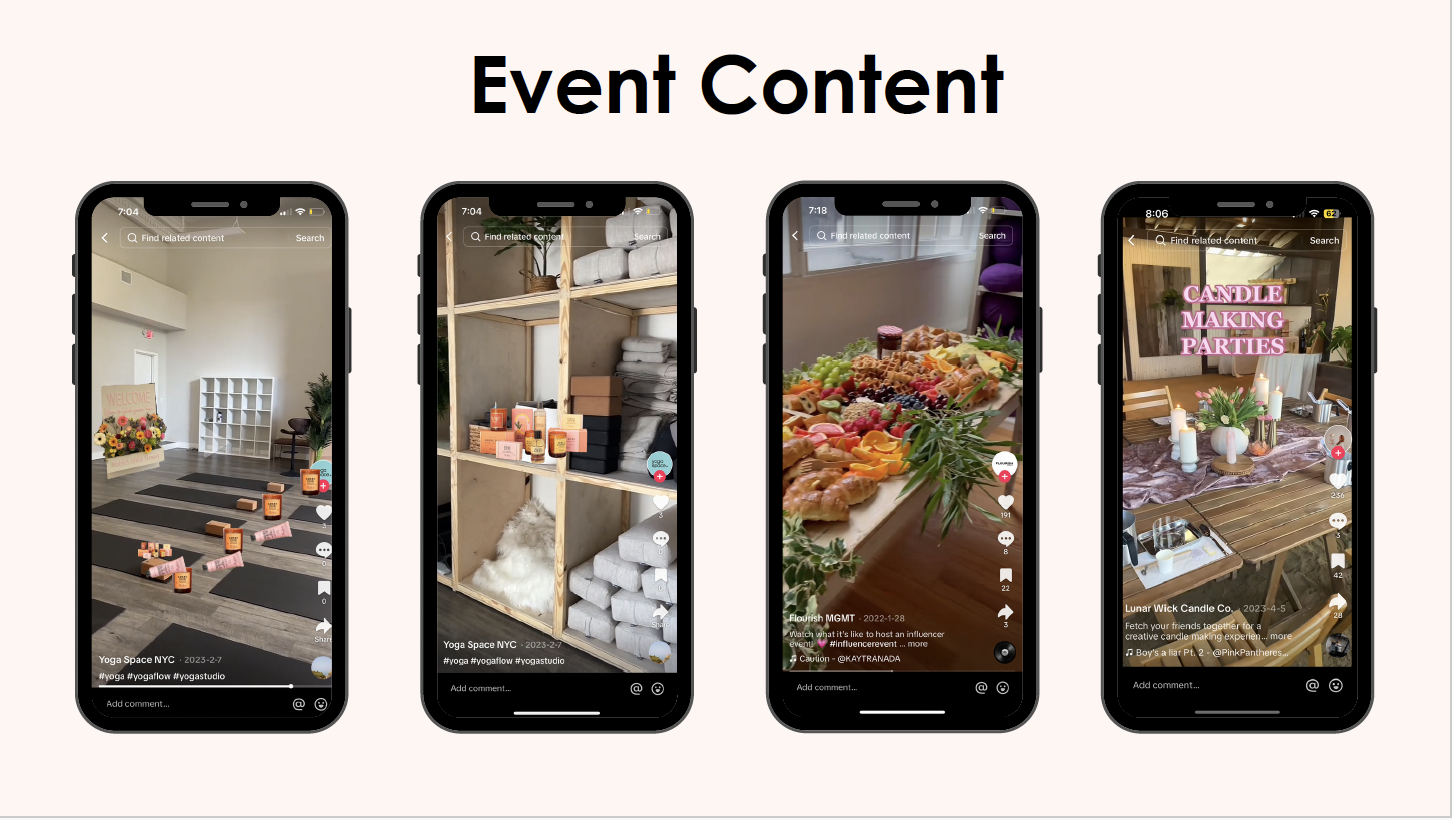 Displaying what the event may look like through the lens of social media.